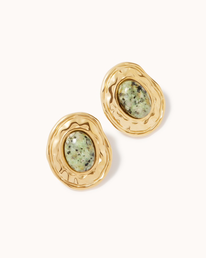 Gemstone Oval Studs