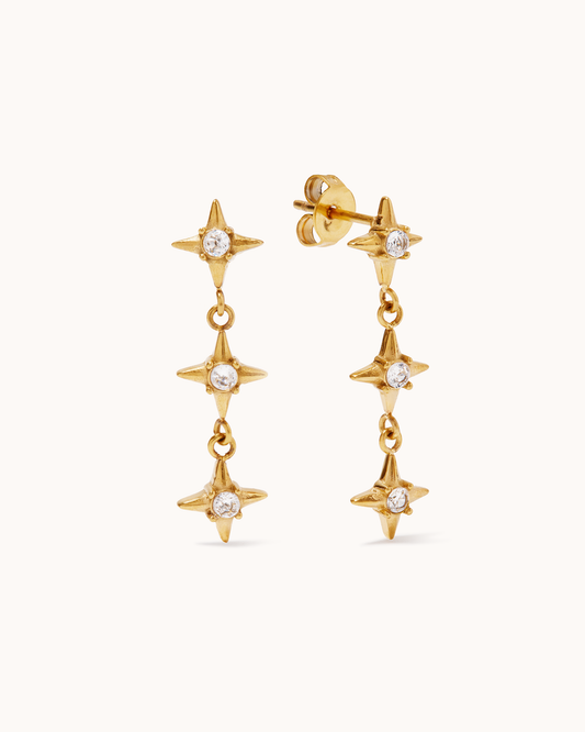 Triple Star Drop Studs