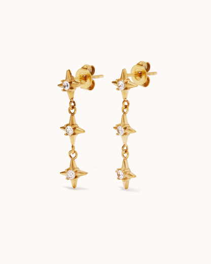 Triple Star Drop Studs