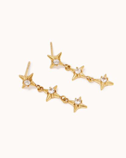 Triple Star Drop Studs