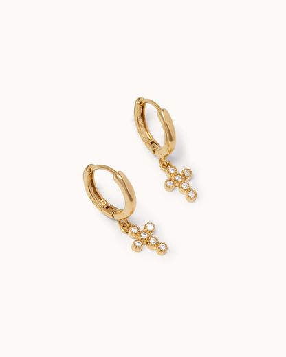Cross Charm Huggies