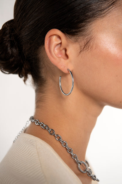 Large Hoops in Silver