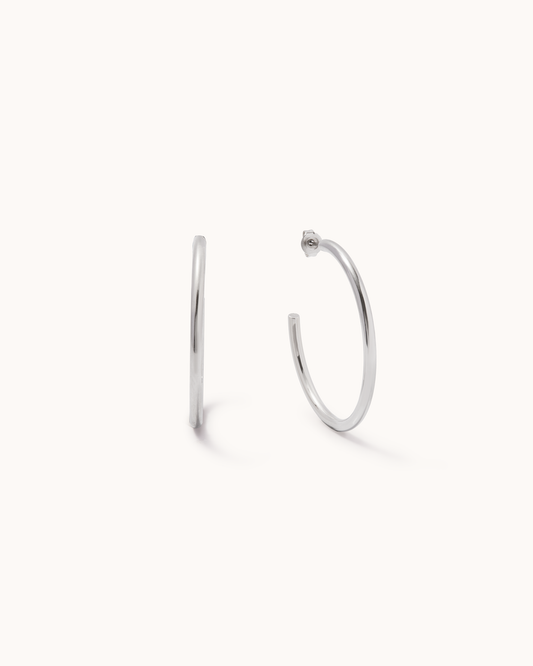 Large Hoops in Silver