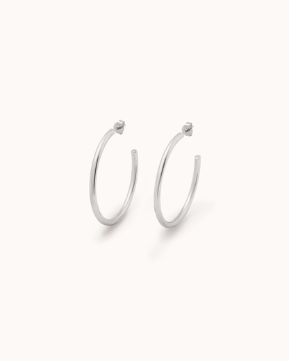 Large Hoops in Silver