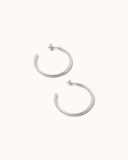 Large Hoops in Silver
