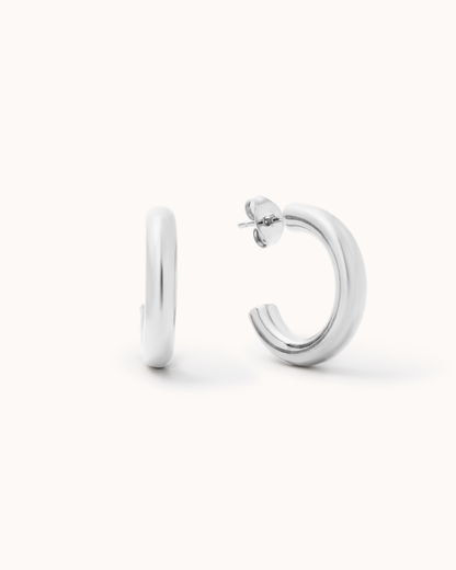 Chunky Small Hoops in Silver