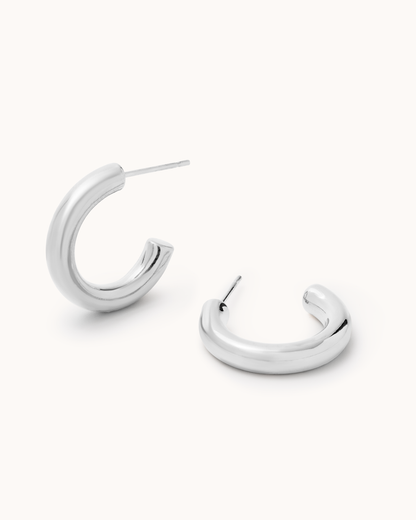 Chunky Small Hoops in Silver