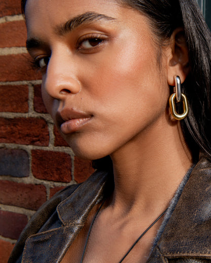 Mixed Link Drop Earrings