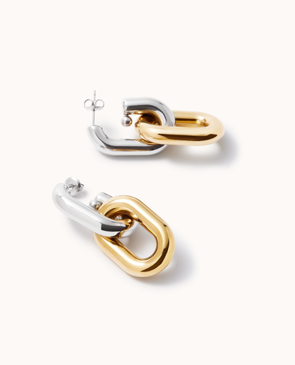 Mixed Link Drop Earrings