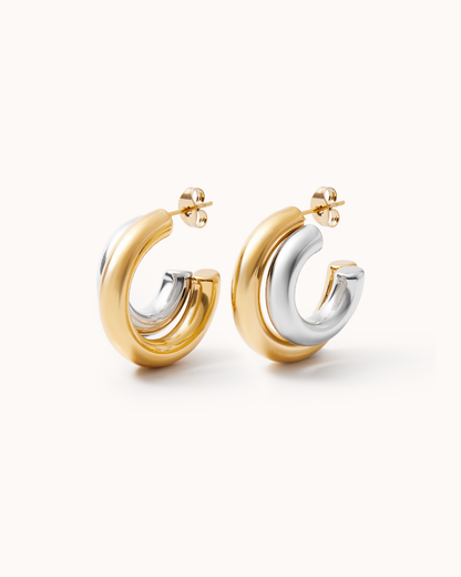 Chunky Double Hoops
