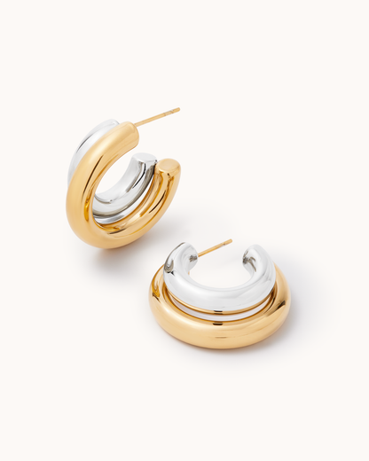 Chunky Double Hoops
