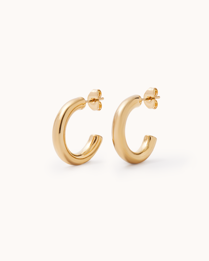 Chunky Small Hoops in Gold