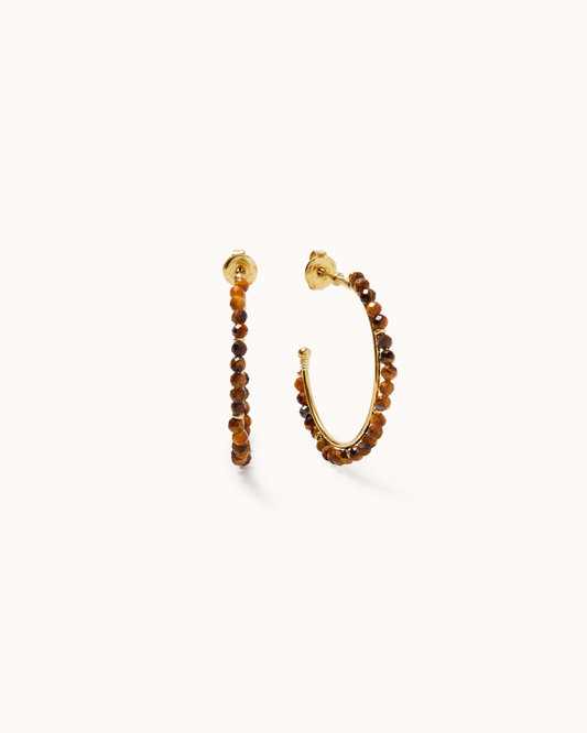 Semi-Precious Hoops in Brown