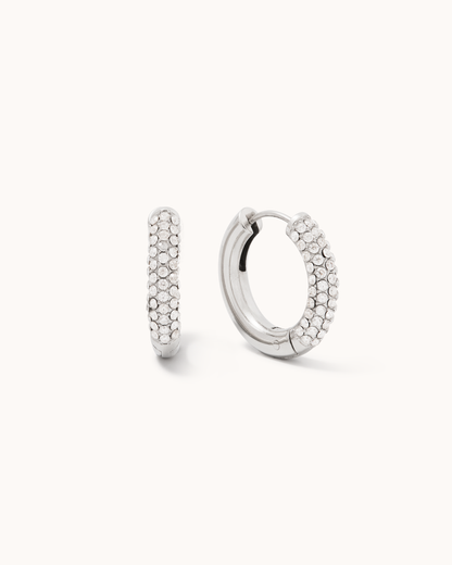 Half Pavé Clicker Hoops