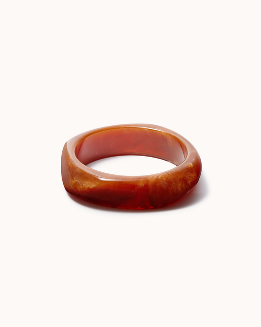 Chunky Irregular Resin Bangle in Red