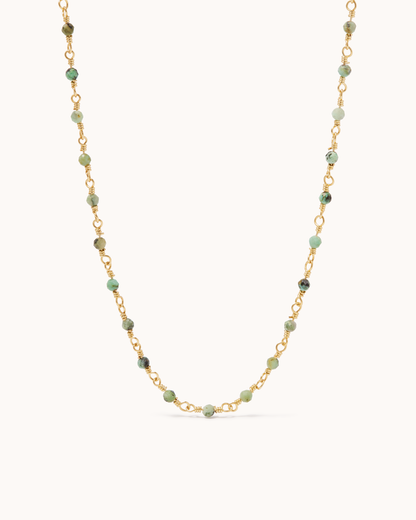 Small Station Chain Necklace in Green