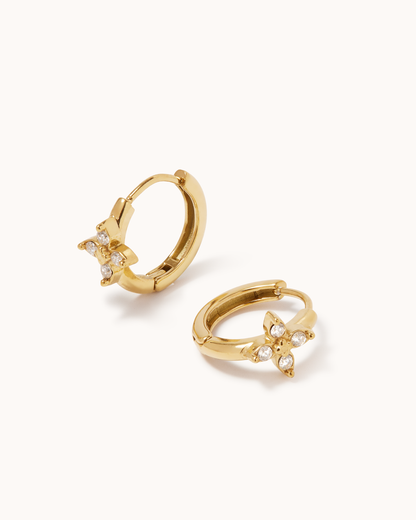 Cubic Zirconia Flower Huggies