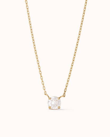 Solitaire Pendant Necklace in Gold
