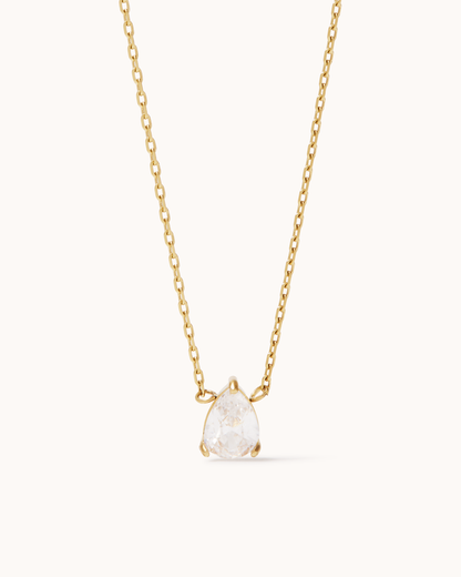 Pear Cubic Zirconia Solitaire Necklace