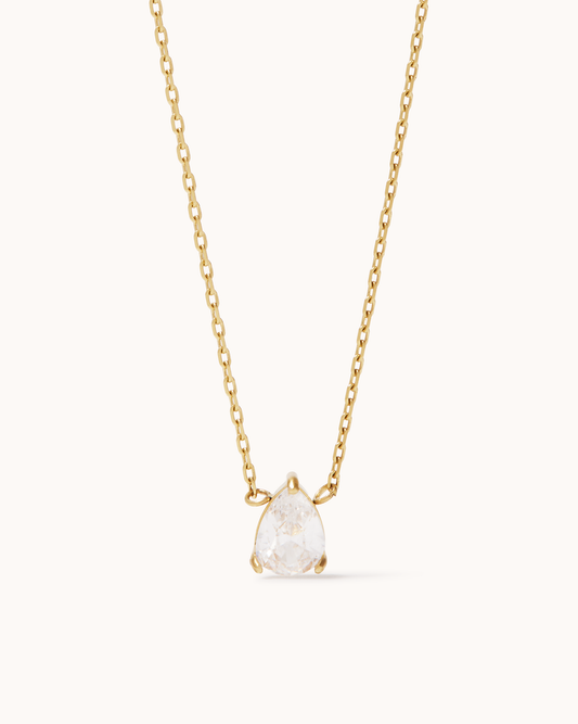 Pear Cubic Zirconia Solitaire Necklace