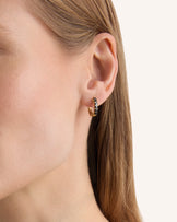 Square Cubic Zirconia Huggies in Gold