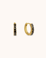 Square Cubic Zirconia Huggies in Gold