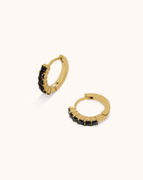Square Cubic Zirconia Huggies in Gold