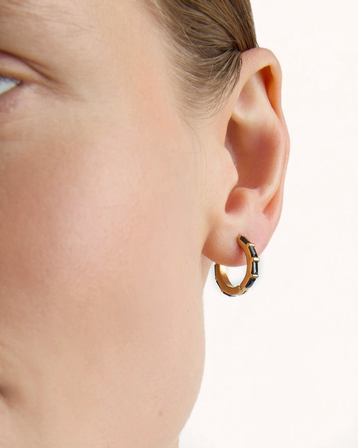 Waterproof Cubic Zirconia Huggies in Gold