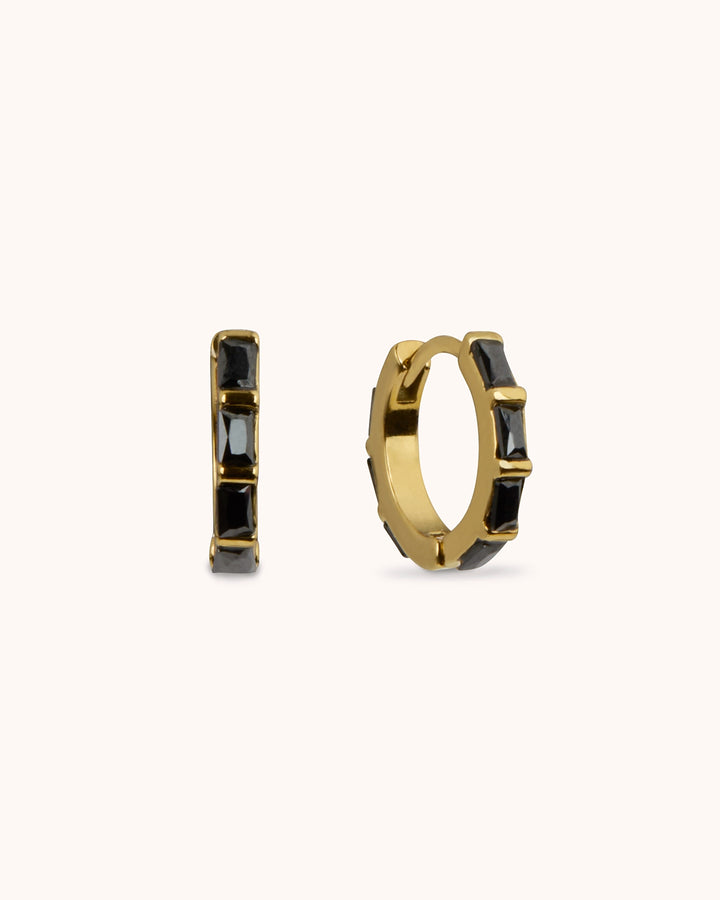 Waterproof Cubic Zirconia Huggies in Gold