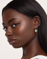 Waterproof Stone Cut Hook Earrings in Gold