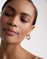 Waterproof Chunky Oval Hoops in Gold