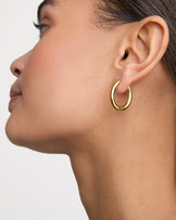 Waterproof Chunky Oval Hoops in Gold