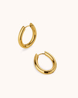 Waterproof Chunky Oval Hoops in Gold