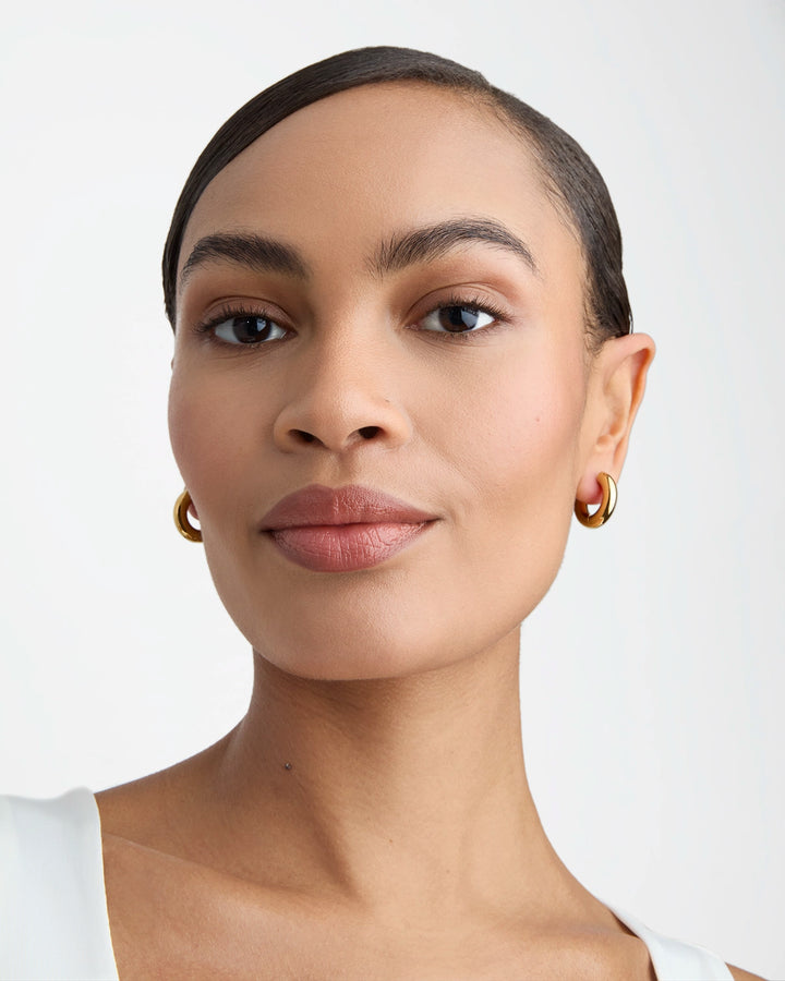 Waterproof Chunky Round Hoops in Gold
