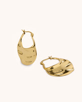 Waterproof Molten Statement Earrings in Gold