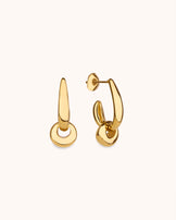 Waterproof Round Link Hoop Earrings in Gold