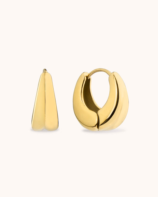 Waterproof Small Chunky Hoops in Gold