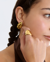 Waterproof Molten Stud Earrings in Gold
