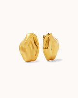 Waterproof Molten Stud Earrings in Gold