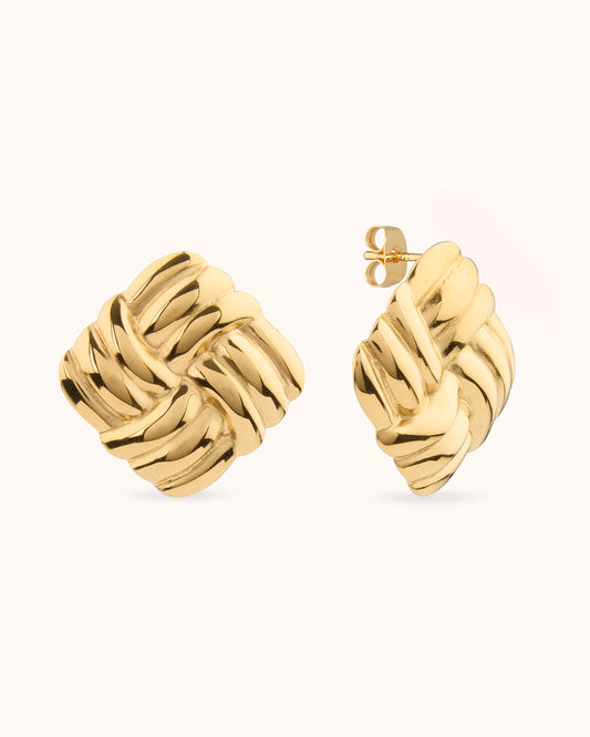 Waterproof Knot Studs in Gold