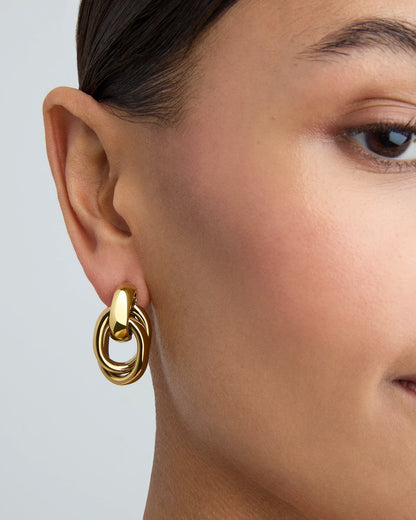 Waterproof Multi Oval Link Studs in Gold