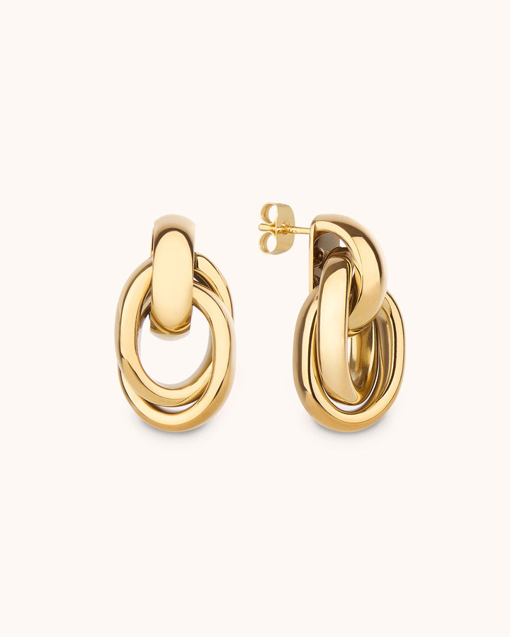 Waterproof Multi Oval Link Studs in Gold
