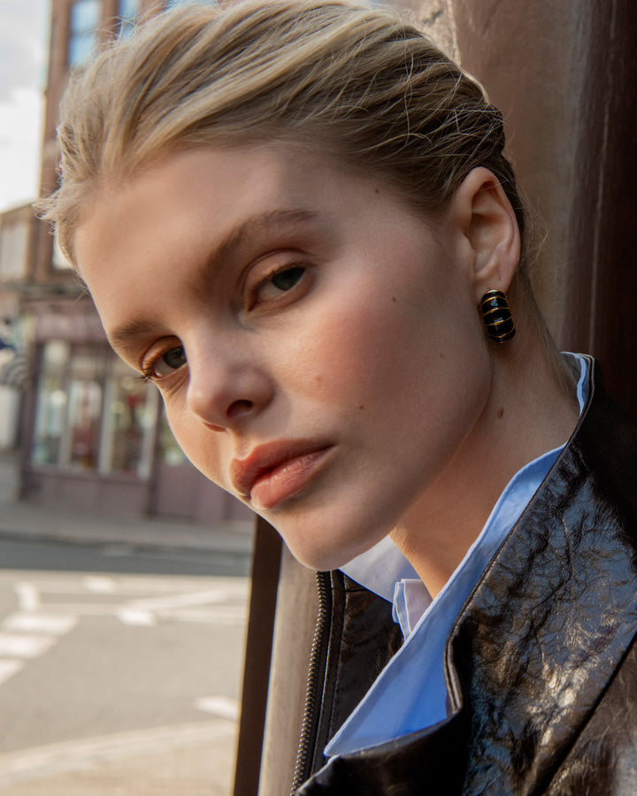 Bamboo Enamel Hoops