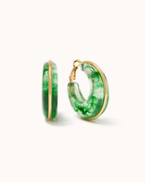 Large Oval Resin Hoops in Green