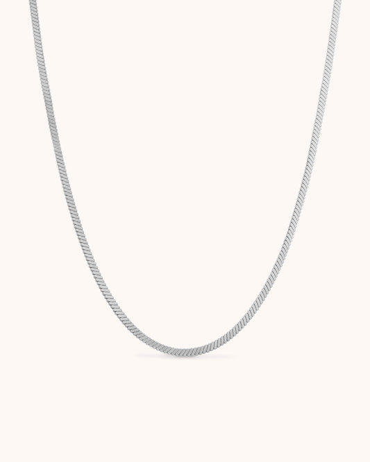 Waterproof Snake Chain Necklace in Silver