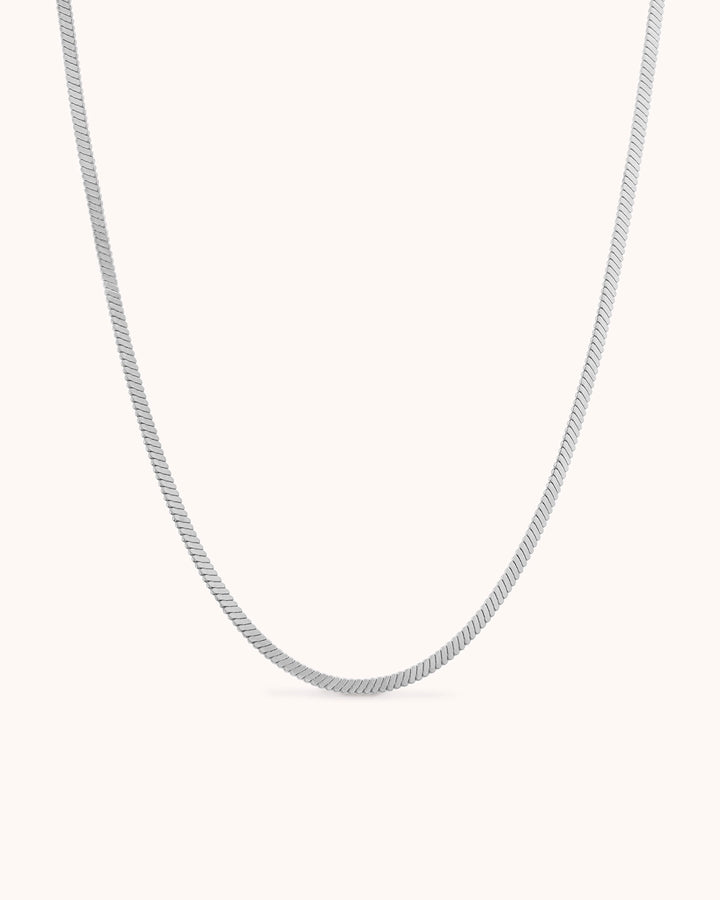Waterproof Snake Chain Necklace in Silver