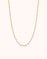 Waterproof Cubic Zirconia Station Necklace in Gold