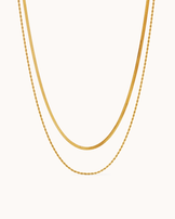 Waterproof Double Chain Necklace in Gold
