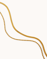 Waterproof Double Chain Necklace in Gold