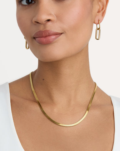 Waterproof Snake Chain Necklace in Gold